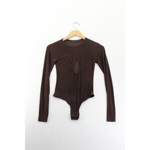 Pretty‎ Little Thing mesh cut out bodysuit womens 4 coquette romantic ethereal
